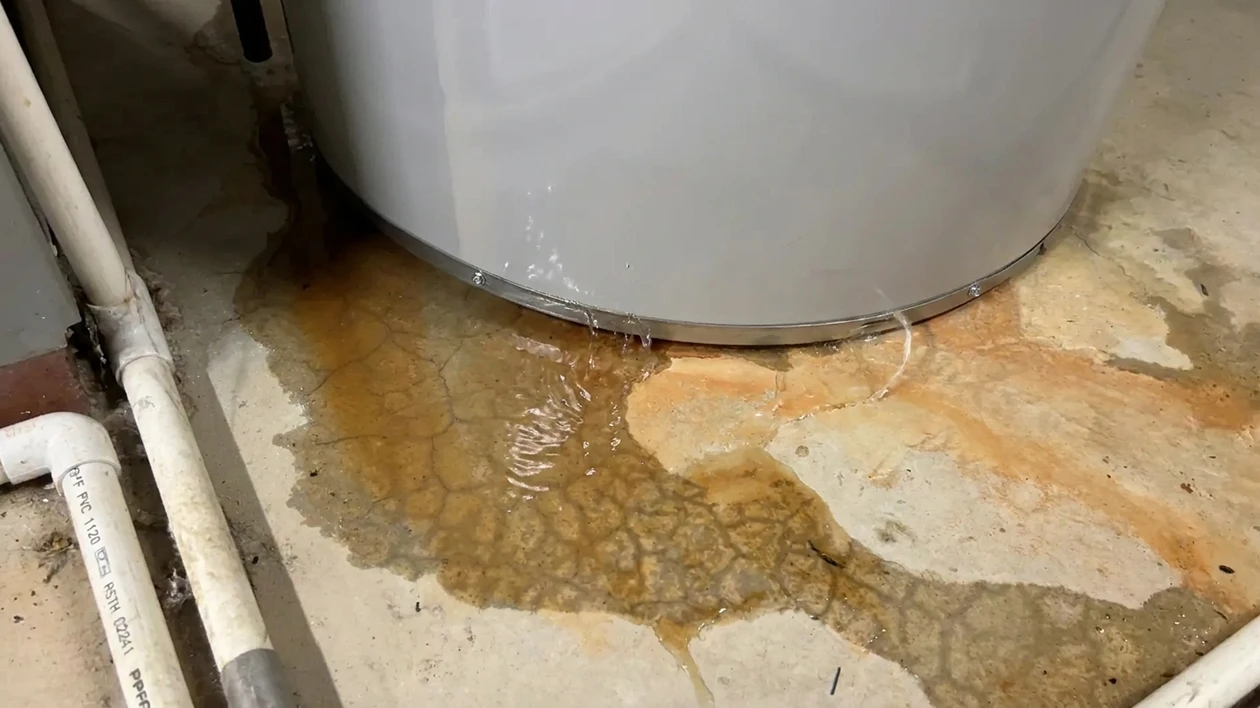 Hot water system leaking from the base